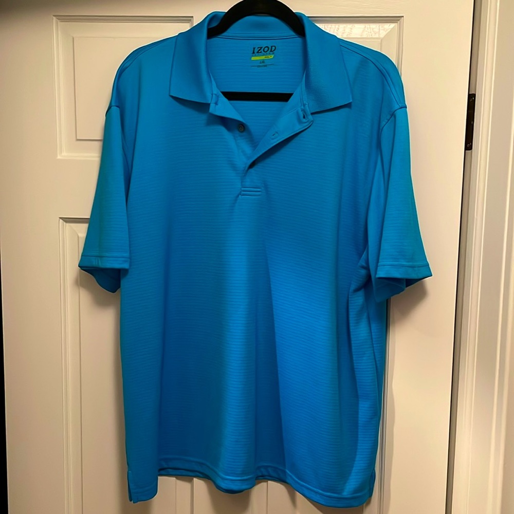 Men's Large Izod Golf Polo - Lightly Worn, Vibrant Blue